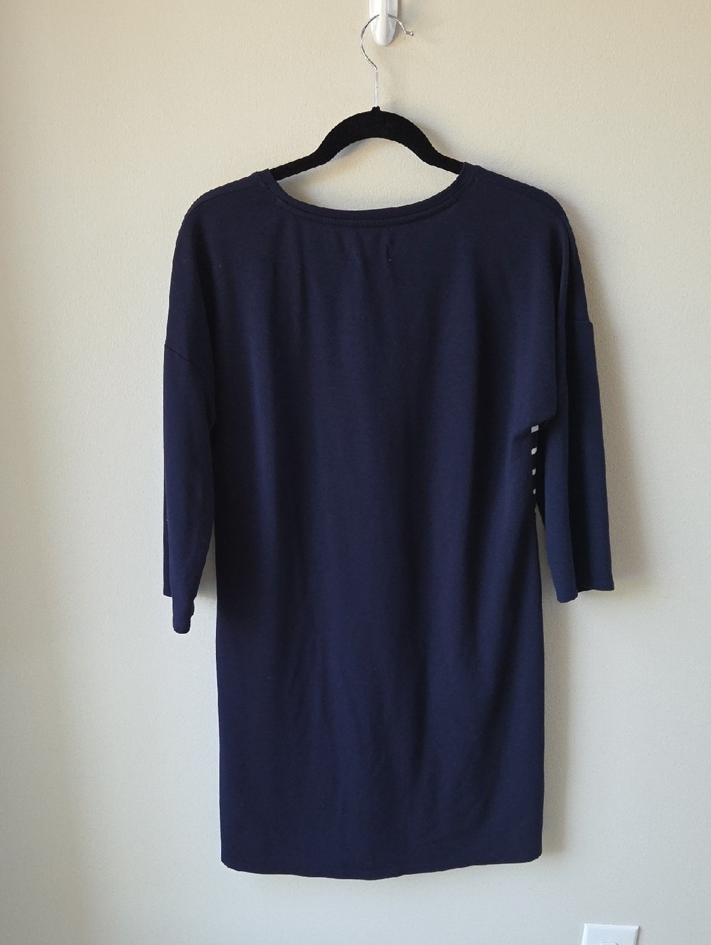 Maurices 24/7 Striped Navy Blue Dress Knit Stretch 3/4 Sleeves Med - Picture 7 of 7